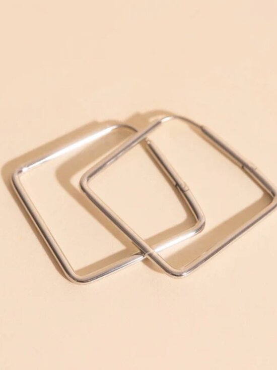 Oh Clementine Jewelry - Oh Clementine Diamond Rounded Huggie Hoop Earrings / 29mm Stainless Steel